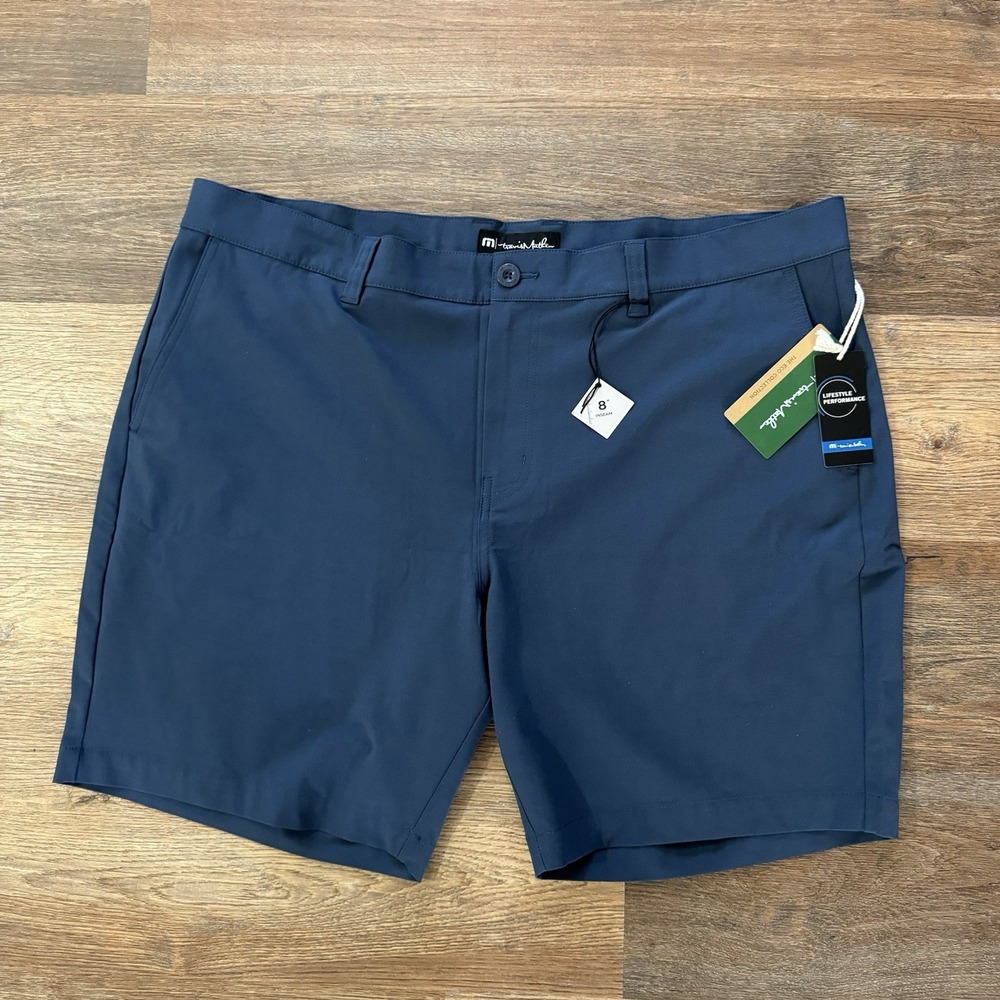 NWT Travis Mathew Wanderlust Shorts Men's Sz 42 Navy Blue Golf Casual - Picture 2 of 8